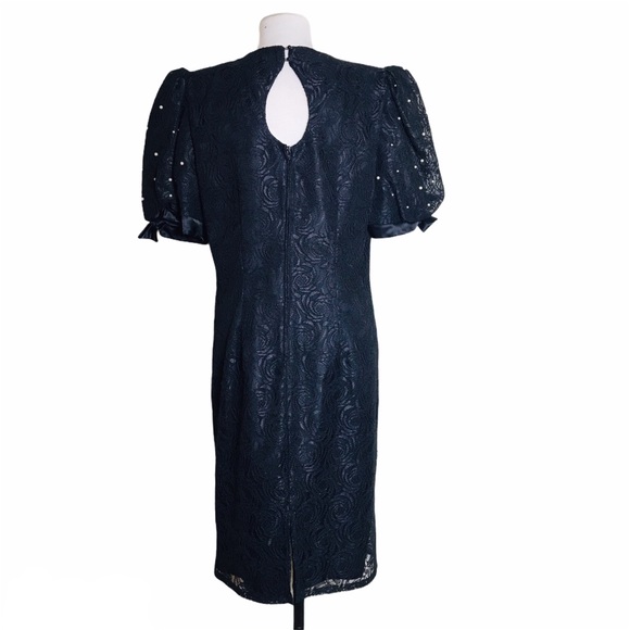 Michael Marcella Pearl laced Puff Sleeve Dress - Picture 3 of 10